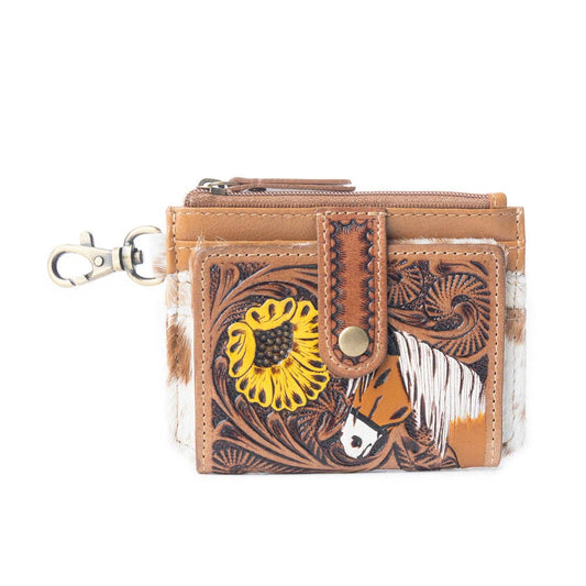 Wildflowers of the Prairie Western Card Holder - Brown