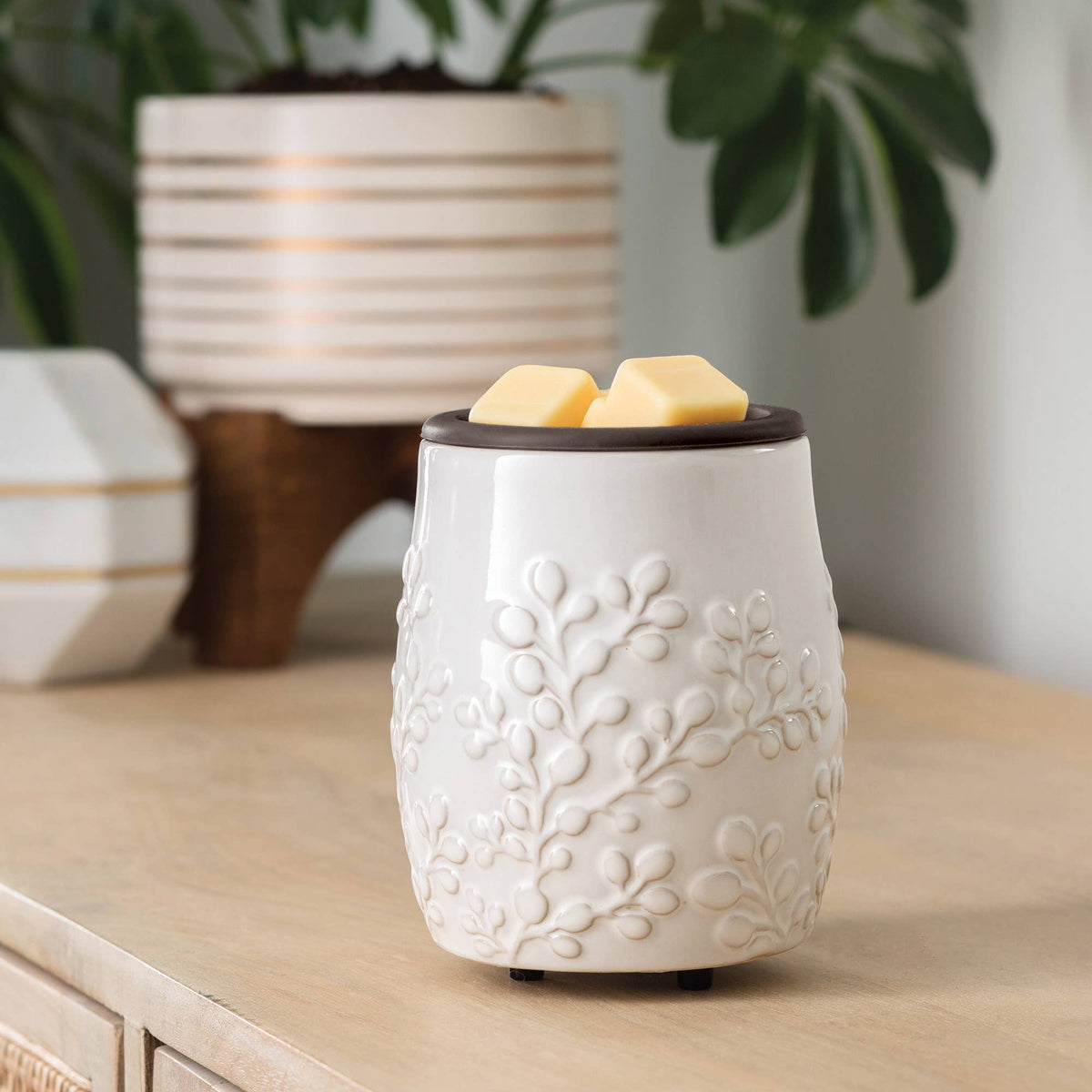 Willow Flip-Dish Wax Warmer, white ceramic, photo 2 of 3