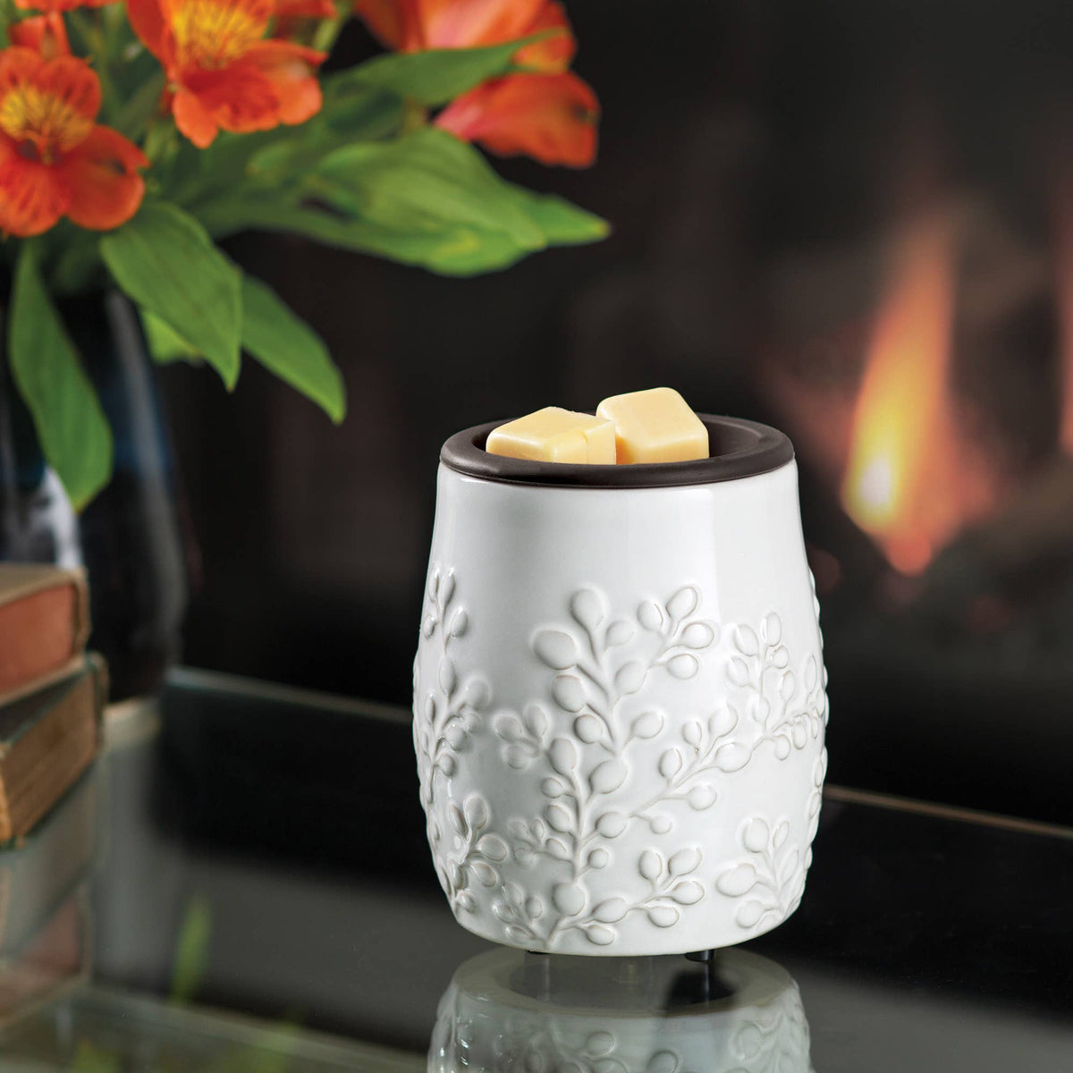 Willow Flip-Dish Wax Warmer, white ceramic, photo 3 of 3