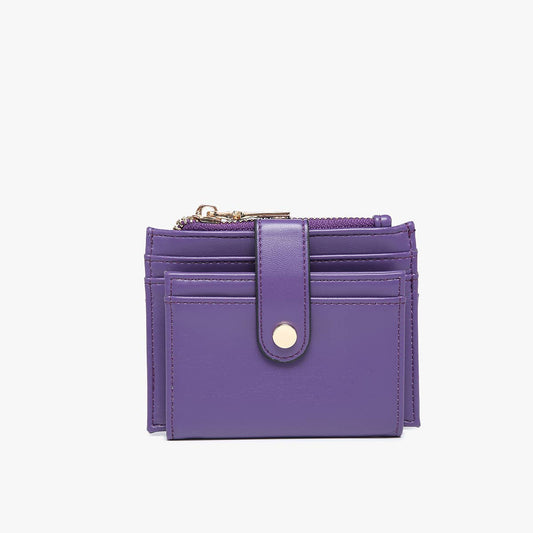 Sam Mini Snap Wallet & Card Holder - Dark Purple, photo 1 of 2