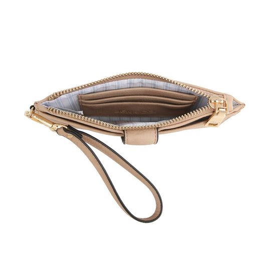 Pearl Houndstooth Wristlet Wallet Clutch - Sand & White, photo 2 of 2