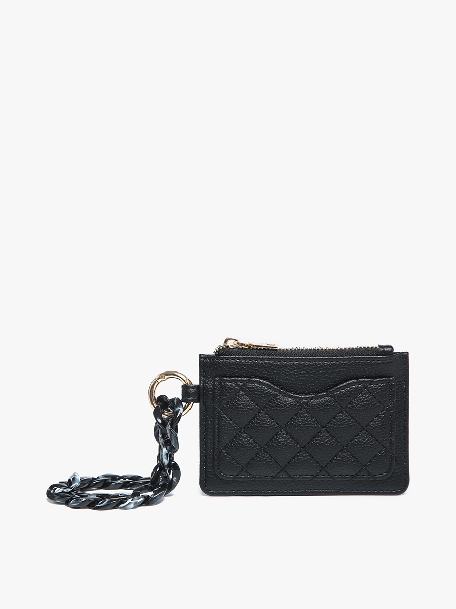 Rhodes Quilted Wallet with Chain Bangle - Black, photo 1 of 4